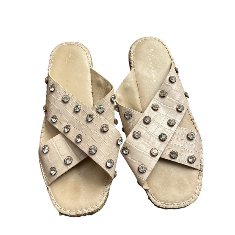 Anthropologie Jewel Slides, size 41